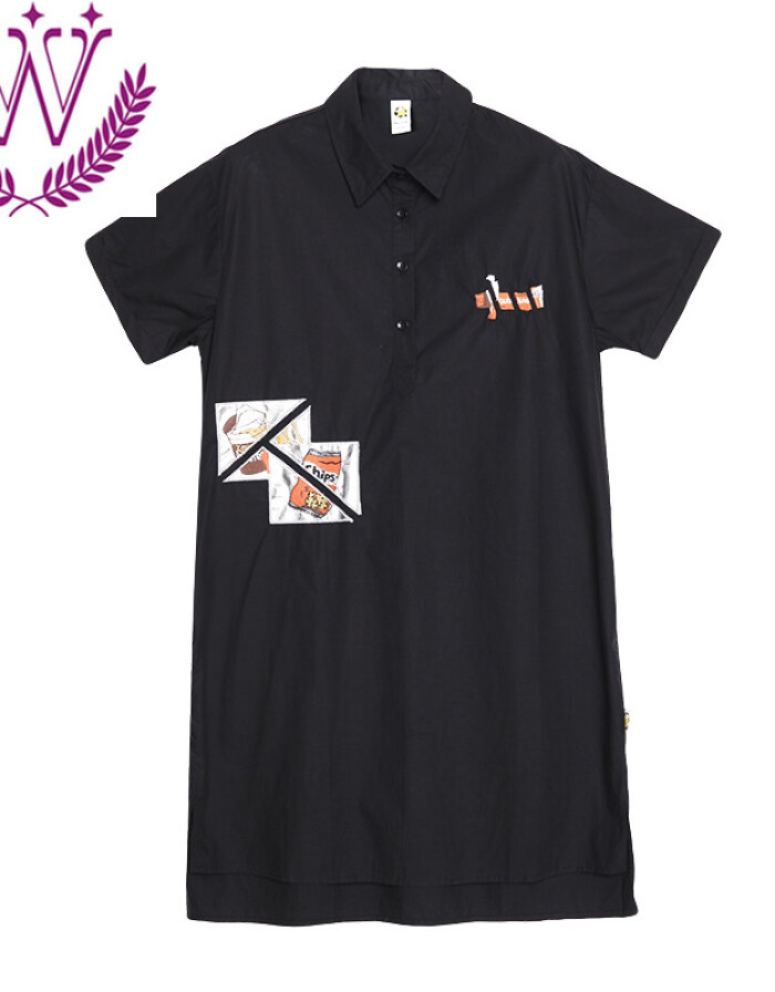 每購MEERYCO 2016年時尚專柜產品韓范寬松顯瘦繡花休閑中長款襯衫女連衣裙潮 玫瑰紅色 S